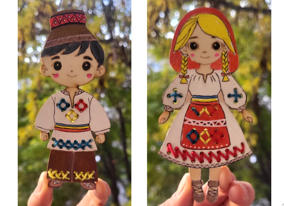 Româncuță și românaș veseli, de cusut