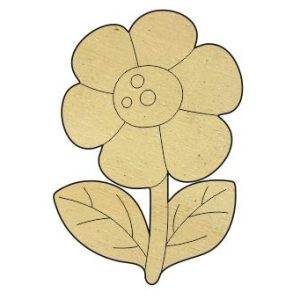 Mărțișor floare delicată cu lujer și frunze (45x65 mm)