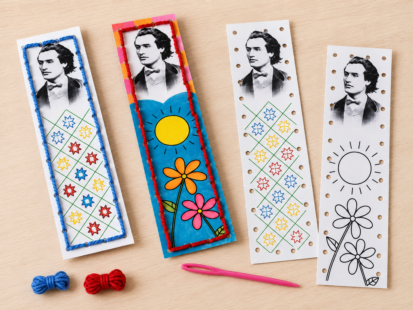 Semn de carte de cusut cu Mihai Eminescu – Kit creativ complet