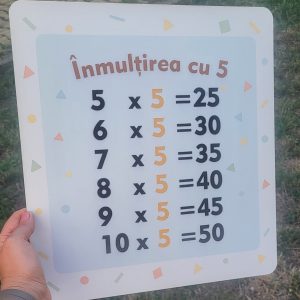 Tabla înmulțirii - plăci educative din placaj rezistent, printate color