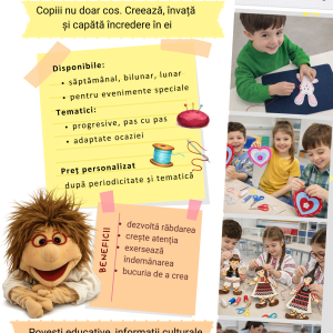 Atelier educativ de cusut pentru copii – Dezvoltare personală, povești și activități creative
