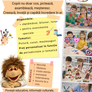 Atelier de cunoaștere și dezvoltare personală pentru copii – Activități creative și lucru manual