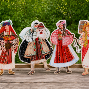 Set Zânele Anotimpurilor în Port Popular Românesc – Decor educativ pentru grădinițe și școli