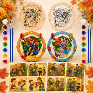 Atelier educativ - Florile de toamnă și bunele maniere – pictură pe lemn sau plexiglas